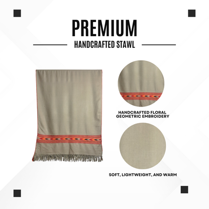 Premium Kullu Stole - 100% With Handcrafted Border