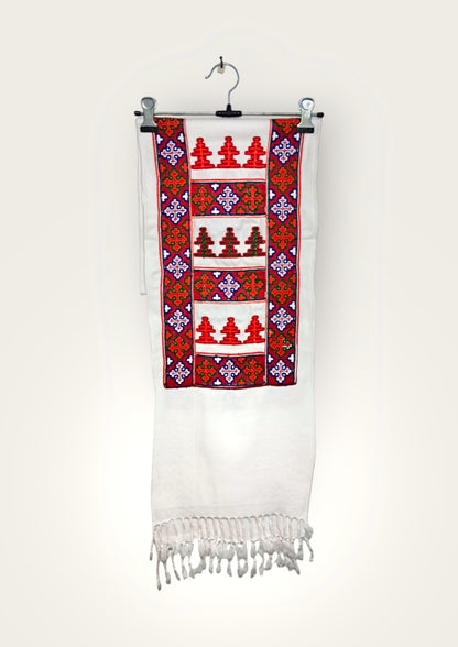 Himalyan Threads Unisex Kinnauri Kadhai Muffler – Handwoven Wool Scarf with Traditional Design.