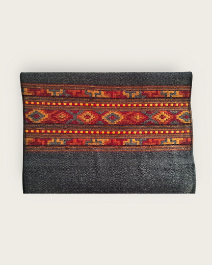 Kullu III Patti Grey Wool Muffler – Handcrafted with Traditional Designs for Ultimate Warmth and Style by Himalyan Threads