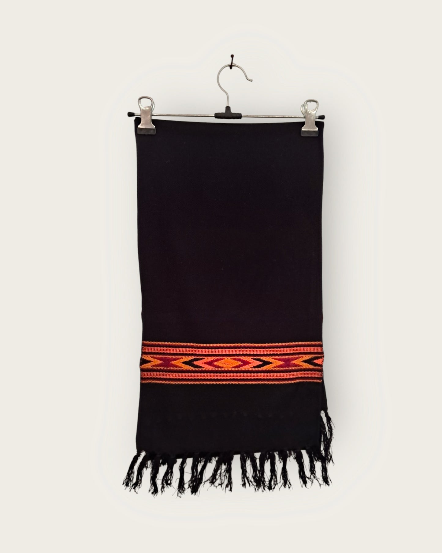 Kullu Patti Black Wool Muffler – Luxuriously Handcrafted with Authentic Traditional Himachali Designs, Offering Ultimate Warmth, Comfort, and Timeless Elegance for the Modern Wardrobe by Himalyan Threads