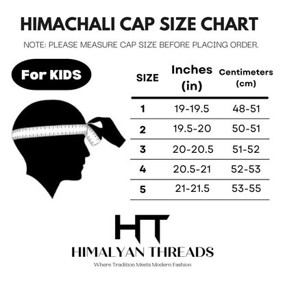 Himachali Traditional Tweet Baby Cap with Green Patti Unisex Cap